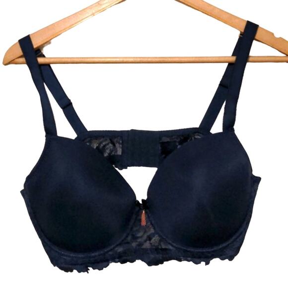 Rachel Roy navy smooth cup underwire lace bra - Picture 1 of 5